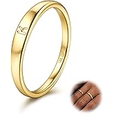 FIASASO Gold Filled Initial Rings for Women 14K Gold Signet Rings Dainty Gold Ring Tarnish Free Simple Gold Vermeil Ring Non Tarnish Stackable Knuckle Rings Gold Filled Jewelry Waterproof Size 6 7 8 9 10