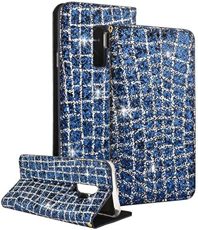 Galaxy S9 Plus Case, Galaxy S9 Plus Wallet Case, Felico S9 Plus Flip Case Bling PU Leather Magnetic [Stand Feature] Soft TPU Protective Cover with Card Holder for Samsung Galaxy S9 Plus 2018 Blue