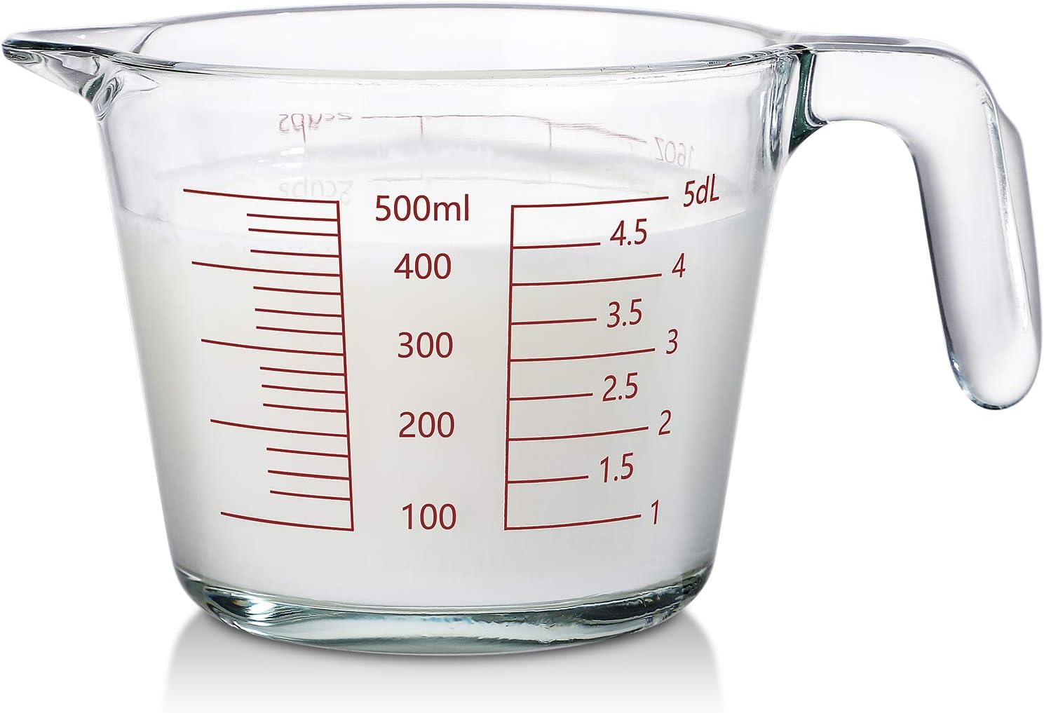 Glass Measuring Beaker with Handle ONEISALL Graduated Beaker Glass