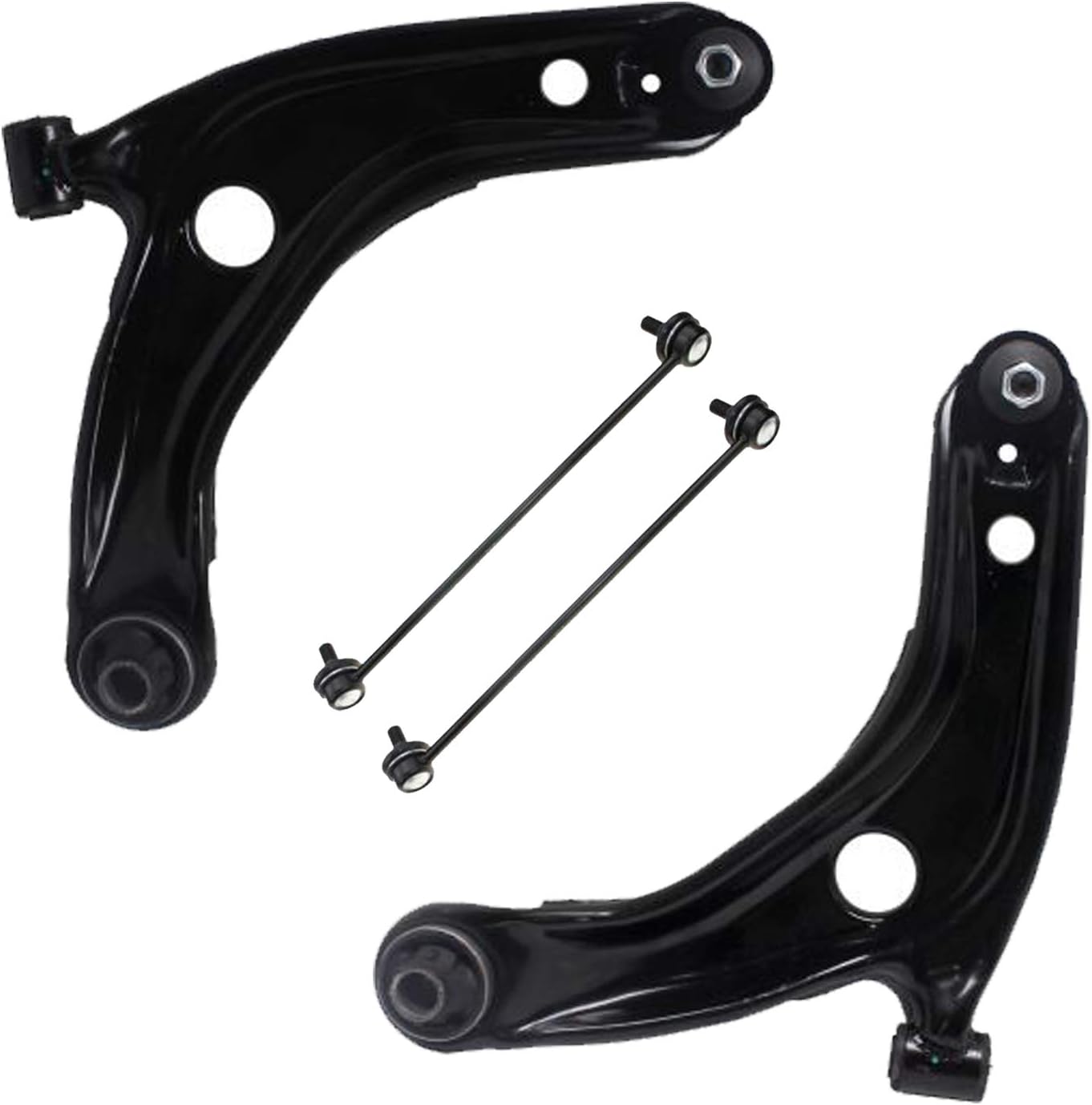 Detroit AxleFront 4pc Control Arms Kit for 2008-2014 Scion xD, 2012-2019 Toyota Prius C, 2007-2018 Yaris, 2 Lower Control Arms w/Ball Joints Assembly 2 Stabilizer Sway Bar End Links Replacement