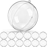 Wettarn 15 Pcs Large Clear Fillable Christmas Ornaments Balls 4 Inch/ 100 mm Christmas Tree Hanging Decorations for DIY Crafts, Acrylic Clear Plastic Ornament Ball for Home Xmas Holiday Party Decor