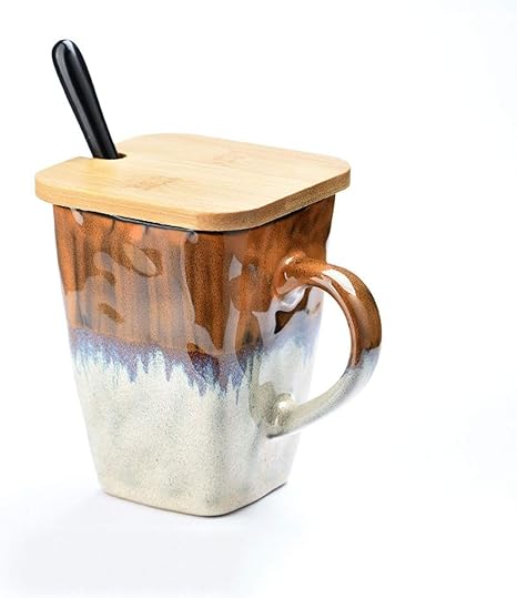 Amazon Co Jp コーヒーマグカップ クリエイティブレトロな正方形カップ北欧の人格の陶磁器の水のマグのオフィスホームのコーヒーカップゆるいスプーン朝食カップ4ml ティーカップ Color Yellow Size B Spoon With Lid ホーム キッチン