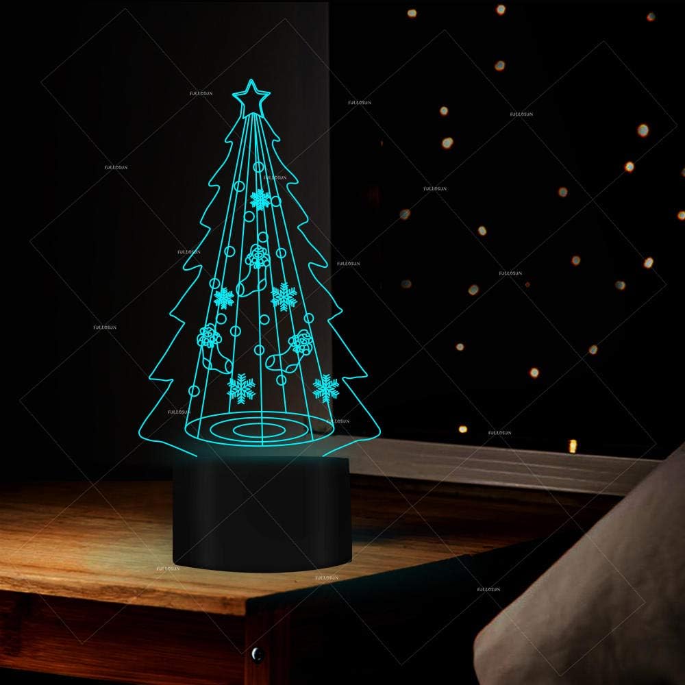 3D Illusion Lamp Led Night Light Merry Tree Xmas Party Decorative USB Desk Tabel Child Baby Sleep