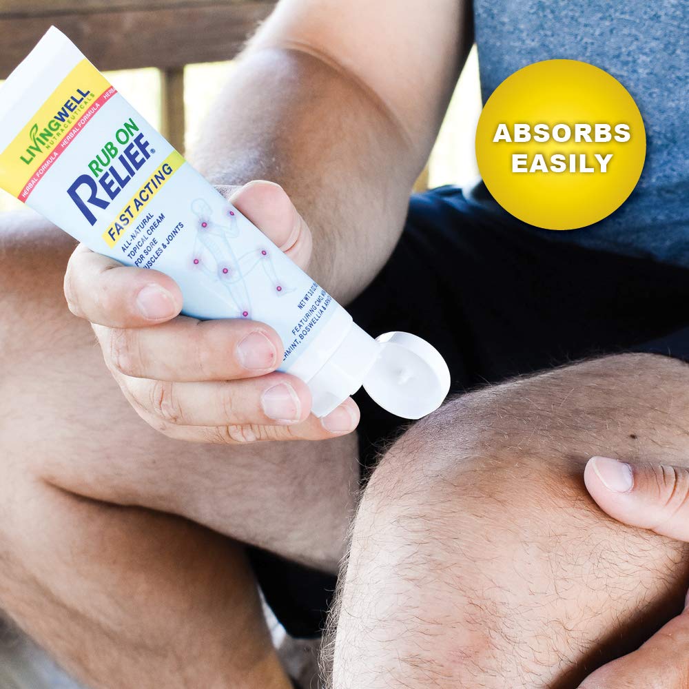 Rub on Relief 3 Ounces Natural Fast Acting Pain Relief for Neck