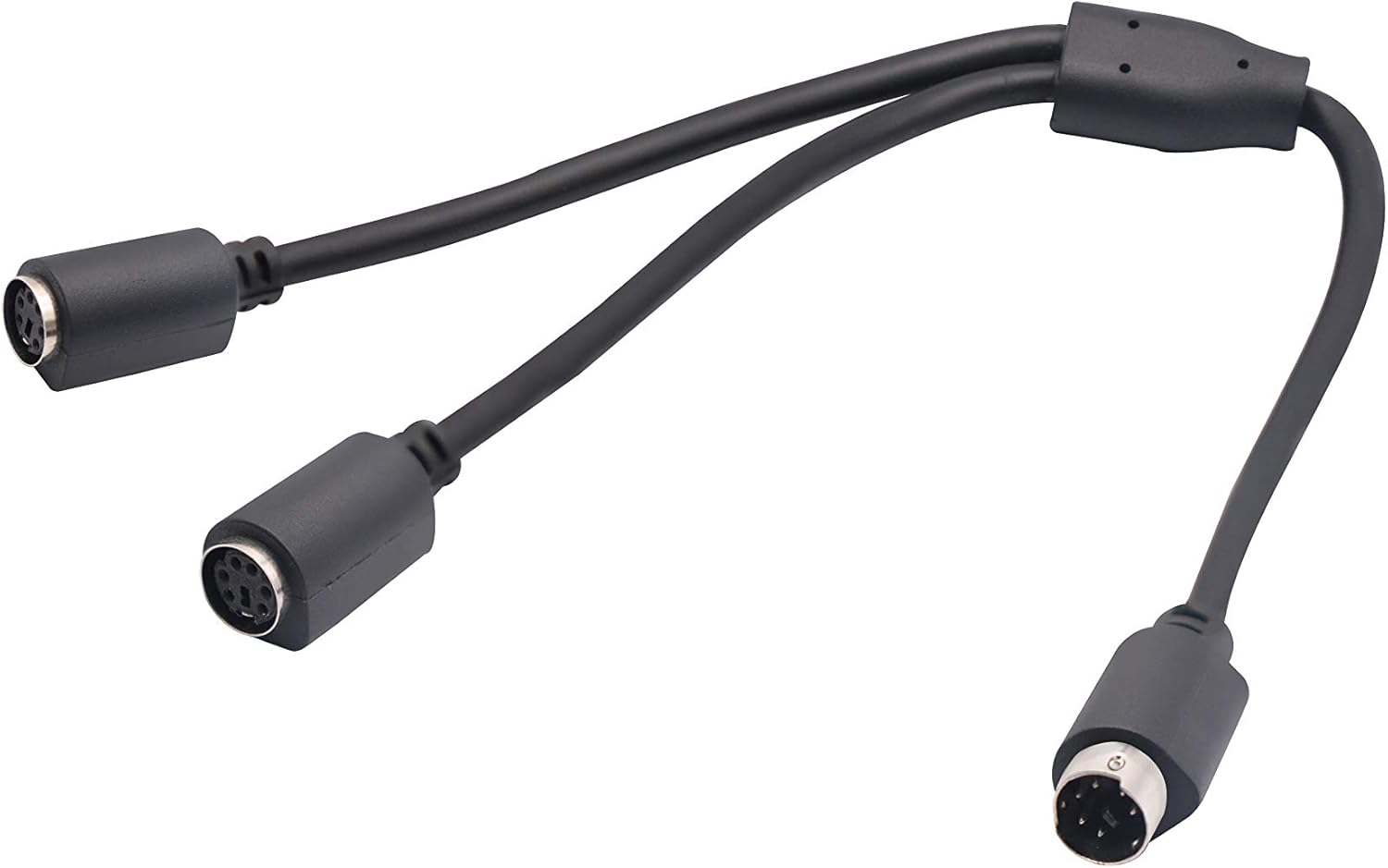 zdyCGTime PS 2 Splitter 6 pin Mini Din Male Plug to 2 x Female Sockets Cable Mouse/Keyboard Y Splitter Cable- PS/1 (M) to PS/2 (F)(30cm/1ft-6 pin) - Image 4