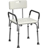 Medline Shower Chair Bath Seat with Padded Armrests and Back; Great for Bathtubs; Supports up to 350 lbs; 1 Count, Heavy Duty