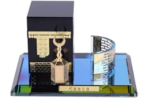 PSSOPP Islamic Table Decor Muslim Kaaba Model Crystal Gilded Kaaba Replica Model Crystal Vehicle Decor Showpiece Islamic Building Handicrafts Islamic Sculpture Decor Home Table Car Decor