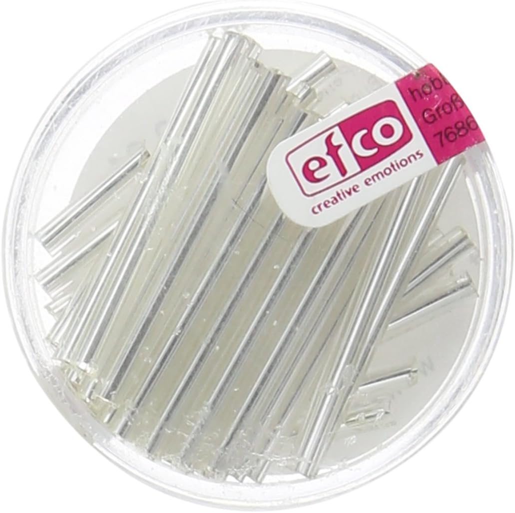Efco Bugle Beads Lined ø 2 x 30 mm 10 g Silver