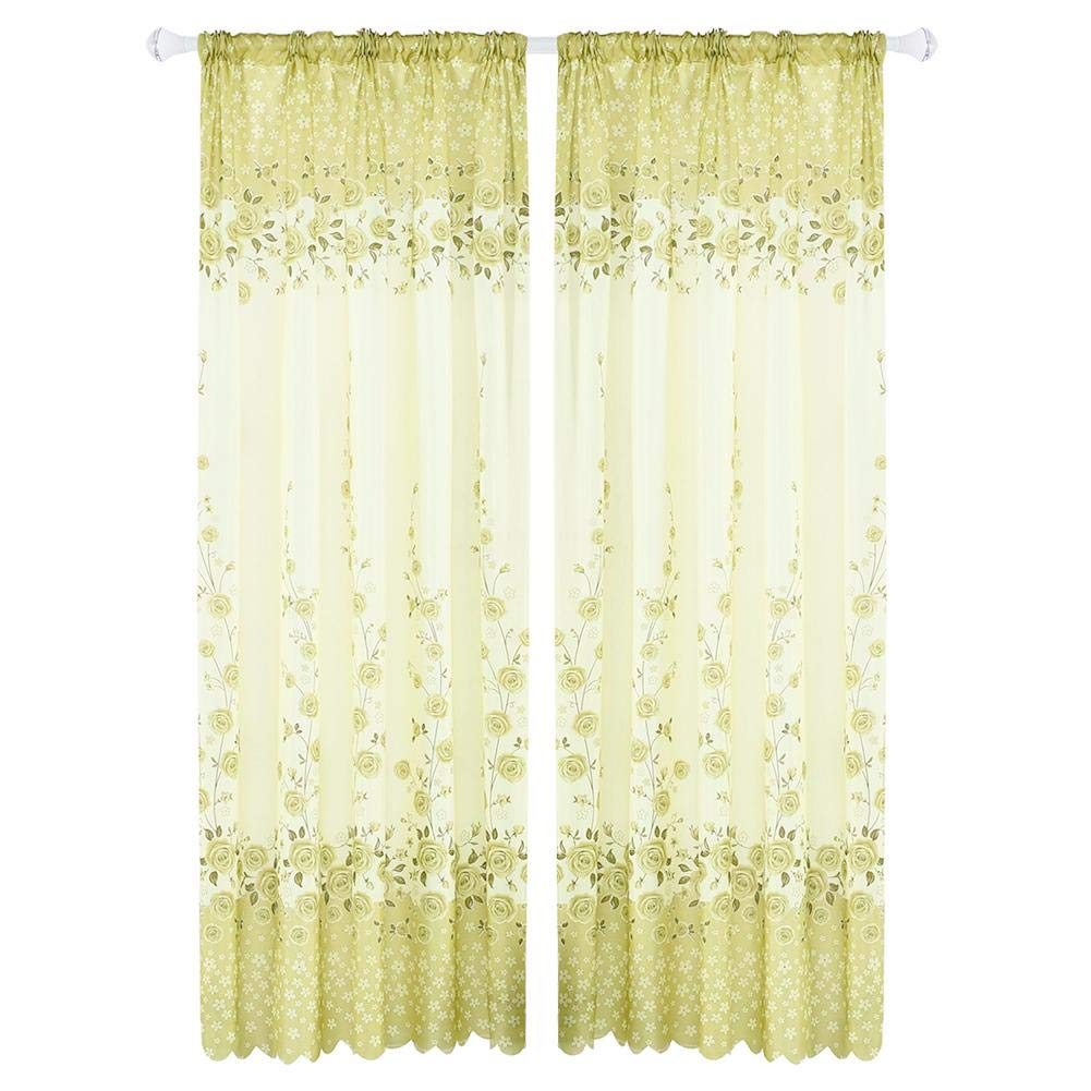 Buy Asiproper Plain Rose Print Window Blinds Drapes Half Blackout