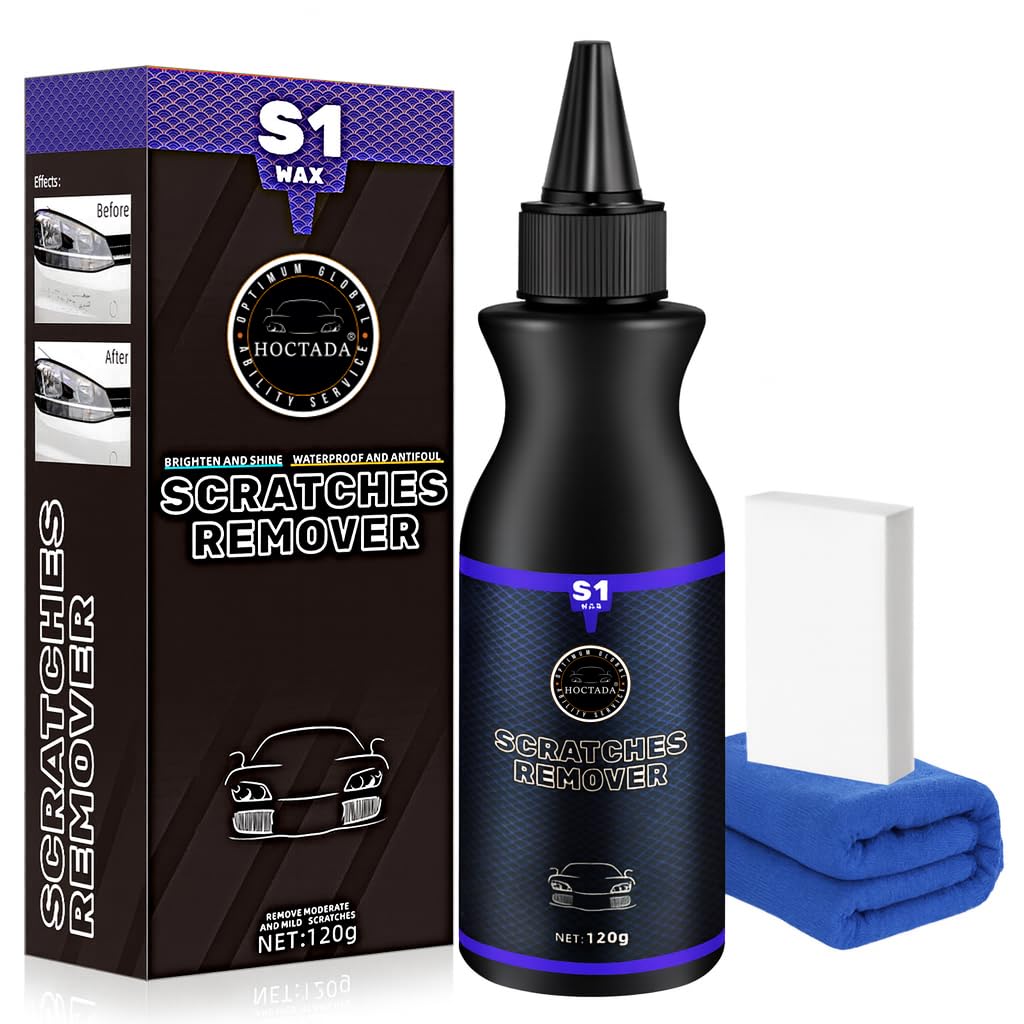 Photo 1 of 2026 New Upgraded Car Scratch Remover, Scratch and Swirl Remover for Vehicles Blemishes, Non-Toxic Car Paint Scratch Repair, Polishing & Waxing Kits with Buffer Pad, Microfiber Towel (1)