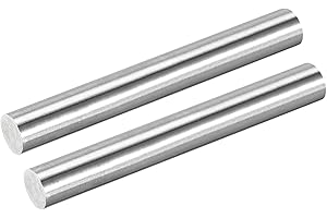 uxcell 2Pcs 304 Stainless Steel Rods, 17mm x 153mm Metal Solid Shaft Round Rod Lathe Bar Stock for Model Plane Cars Ship DIY 