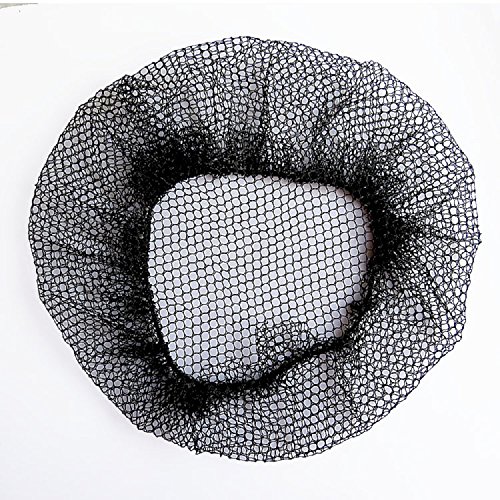 (Pack of 10) 20" Black Heavy Weight Hairnet Latex Free Elastic Edge Mesh 50cm - Thumbnail 2
