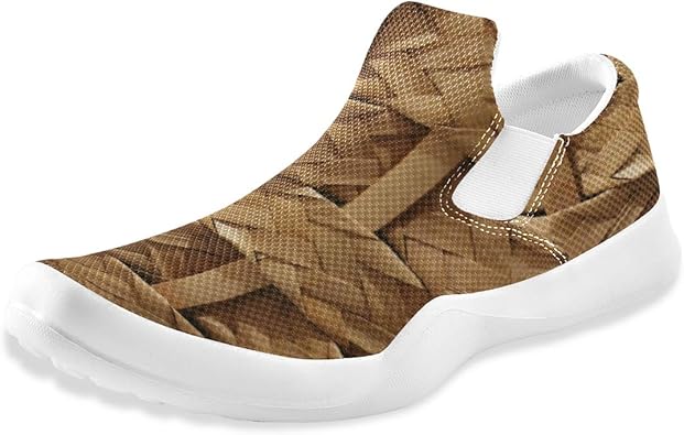 Amazon Eqq スニーカー 木 デザイン メンズ ナースシューズ デイリーシューズ スポーツシューズ 靴紐なし スリッポン ウォーキングシューズ カジュアルシューズ 通気 滑り止 25cm 27cm スニーカー