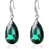 Austrian Crystal Teardrop Dangle Hook Earrings for Women 14K Gold Plated Hypoallergenic Jewelry