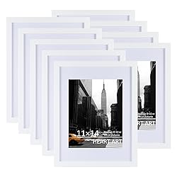 HEART ART White 11x14 inches Picture Frame Set of