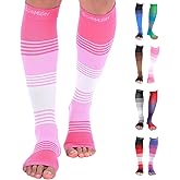 Doc Miller Open Toe Compression Socks for Women & Men 20–30 mmHg, Toeless Knee High Leg Sleeves for Support, Pain Relief, Swelling, Varicose Veins, Nurses & Pregnant Women, 1 Pair