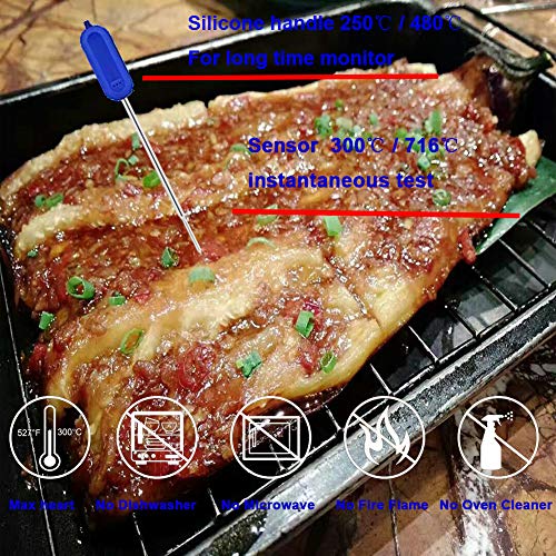 SHANGRI-LA Meat Thermometer Wireless Digital Smart BBQ Grill Accessories for Smoker Electronic Cooking Remote Monitor High Temperature Thermometer for Easy Cooking