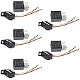 ESUPPORT Car Heavy Duty Relay Switch 12V 30A SPST 4Pin Wire Socket Plug Harness Waterproof Electrical Automotive Pack of 5