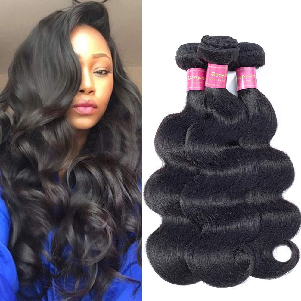 Amazon Com Geoyern Brazilian Body Wave Virgin Hair 3 Bundles
