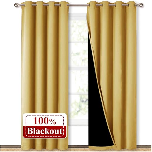 Amazon Com Nicetown 100 Blackout Curtains 95 Inches Long Super