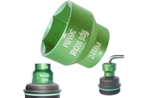 Felisbieti 6.0 Powerstroke oil filter socket, only for Ford 6.0L/6.4L Powerstroke diesel,Fuel/oil Filter cap Removal socket tool-24mm/36mm socket