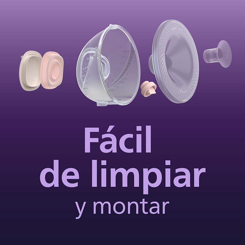 Bomba tira leite elétrica mãos-livres dupla Philips Avent, motor com grande capacidade de aspiração, imita o ritmo de ingestão do bebé, bombeia até 85 vezes por minuto, 4 almofadas, SCF547/11