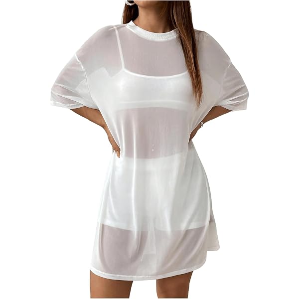 knee length dresses for ladies Stylish Sheer Mesh Cover-Up for Beach and Pool – Brigitewear International,  LLC main image 1