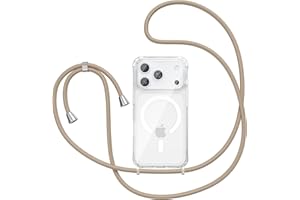 UCASONG Magnetic Case for iPhone 17 Pro Max 6.9",Compatible with Magsafe,Clear Crossbody Case with Adjustable Shoulder Neck L