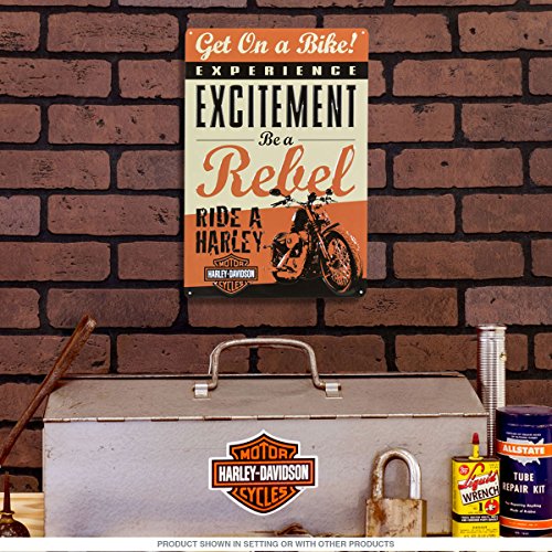 Harley-Davidson® Get on a Bike Embossed Tin Sign- Ande Rooney Signs