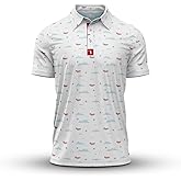 Bogey Bros - Curves Right - Funny Golf Polo Shirts – 4 Way Stretch Men’s Golf Shirts Short Sleeve, Golf Polos for Men with UPF 50 Protection, Funny Golf Polo Shirt for All Season Wear - Large