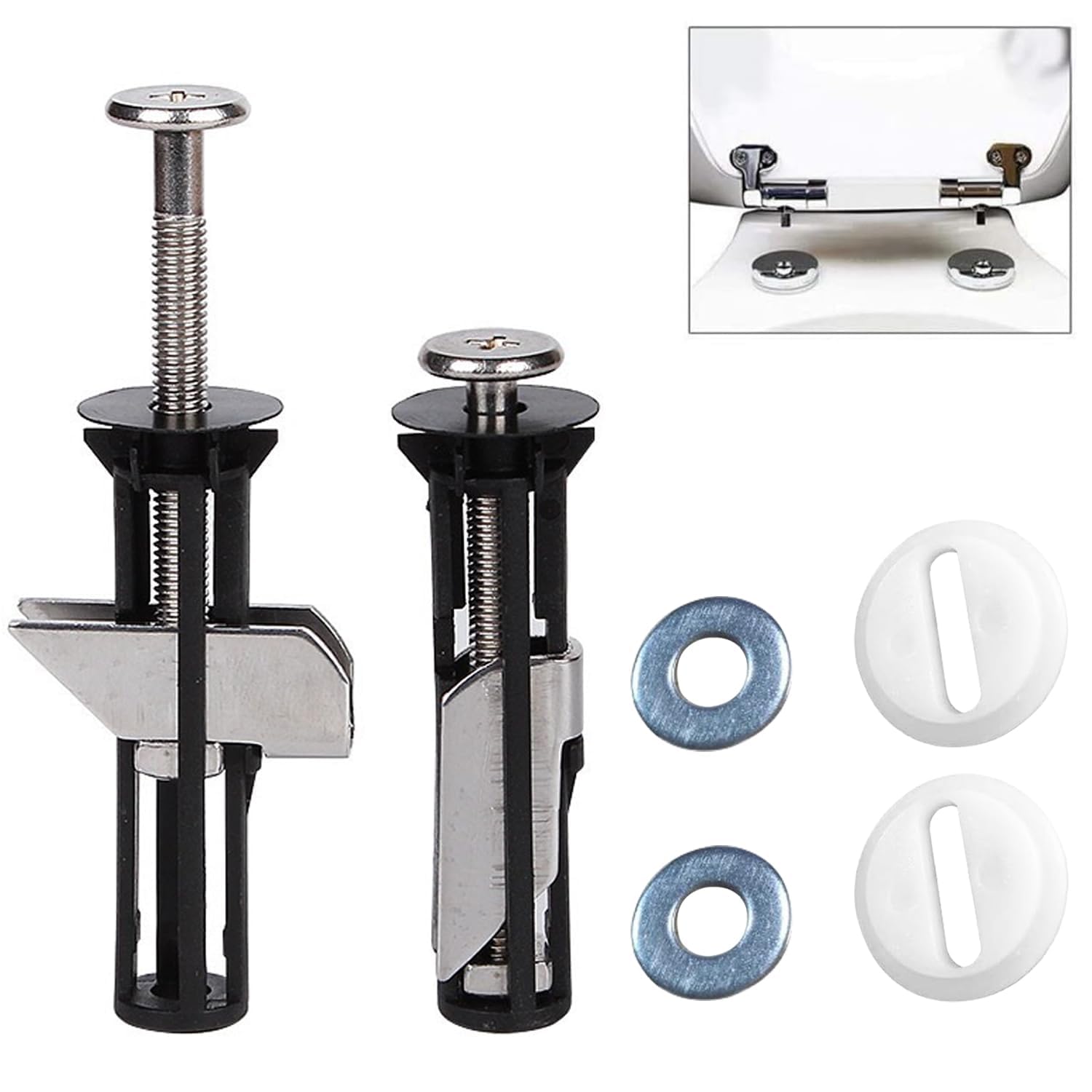 YNR Toilet Seat Bolt Kit 2 Pcs, Stainless Steel, Hinge Screws, Expansion Screws, Easy to Install, Toilet Lid Maintenance Accessories