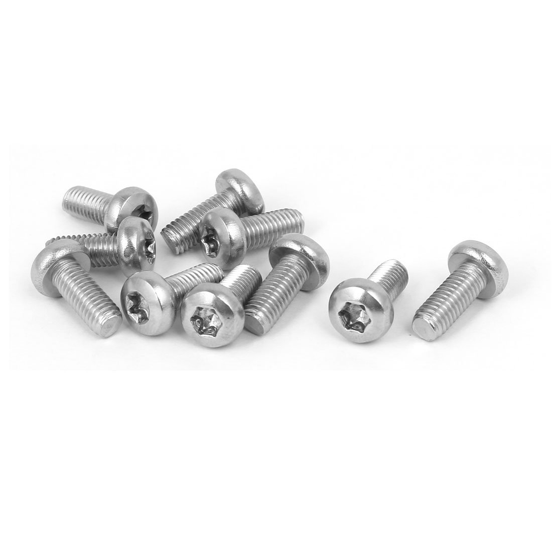 Sourcingmap M5 x 12mm 316 Stainless Steel Round Torx Head Machine Screw Silver Tone 10pcs