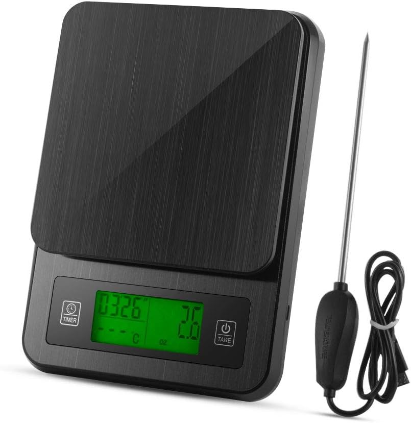 Digital Coffee Scale with Smart Temperature Probe Countdown Timer, 0.1