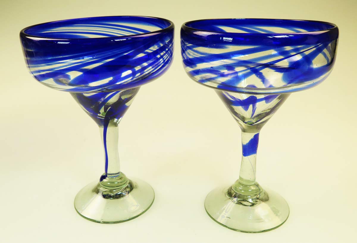 Pitcher set with display rack Hand Blown set of 6 with pitcher Mexican