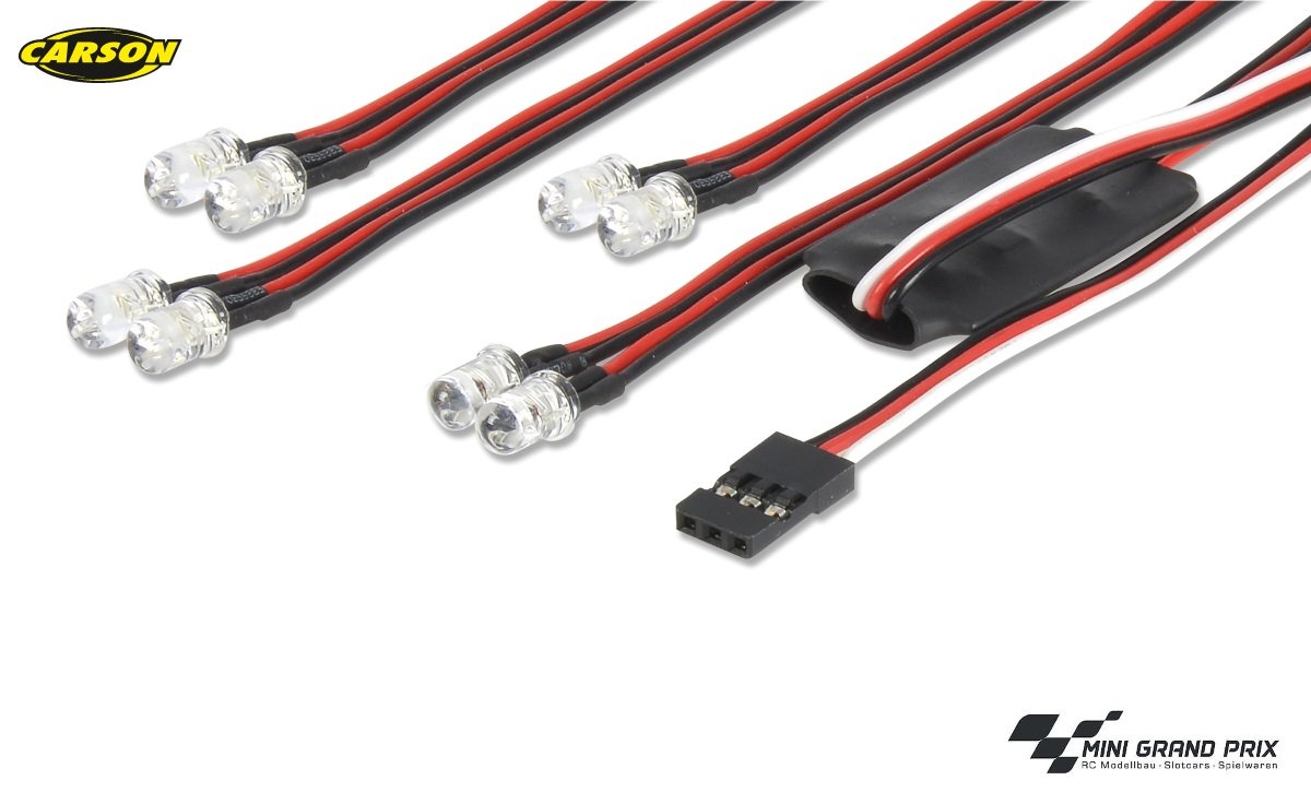 Carson 500906240 LED Light Set 4+4 via Radio, Part, Model Making, Accessories, Tuning Parts