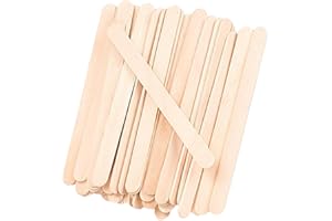 Leucasa 100 Pcs 4.5IN Wooden Sticks Popsicle Sticks Multi-Purpose Craft Sticks Wax Stick for Ices, Ice Cream, Homeschool Arts