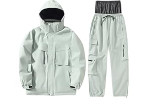 Men's and Women's Snow Ski Suit - Plug-In Two-Piece Men's and Women's Waterproof, Warm, Insulated Ski Suit
