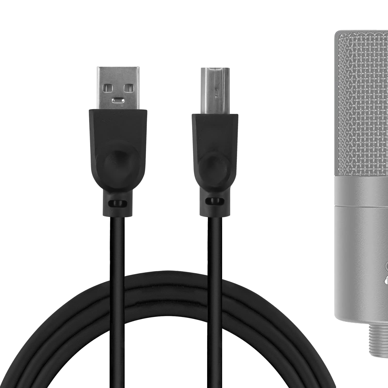 Geekria for Creators USB to USB-B Microphone Cable 8 ft / 250 CM, Compatible with FIFINE K670, K683A, T669, T732, K670B, K780A Mic Cord (Black)