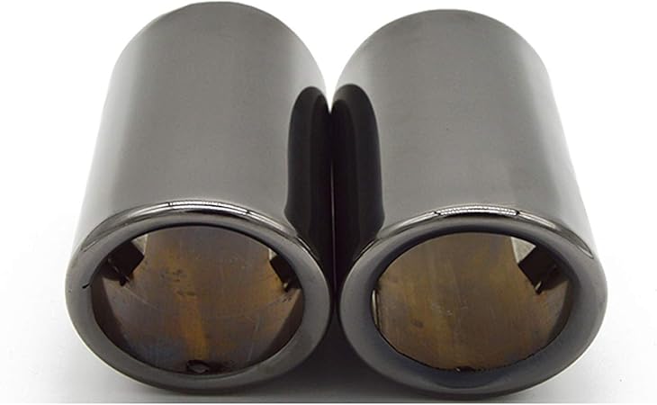 Amazon マフラーカッター のためにアウディa4b8 A3 A1q5用2ピース車排気チップマフラーパイプカバーティグアン用のためにvw用パサートb7cc用フォルクスワーゲン用 バンパーリヤ マフラー 色 ブラック マフラーカッター 車 バイク