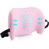 Lumbar Support Pillow for Office Chair, Car Lumbar Pillow Lower Back Pain Relief, Memory Foam Back Cushion with Adjustable Straps, Ergonomic Chair Back Pillow for Gaming Chair, Car, Bed (PINK)