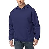 Pepypepy Men’s Cotton-Blend Pullover Hoodie – Solid Color Long Sleeve Sweatshirt, Relaxed Fit for Casual Wear