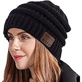 FashionLive Wireless Music Beanie Hat for Men Women Unisex Winter Warm Soft Knit Cap Beanie with Wireless Headphone Headset Stereo HD Speaker Mic Boys Girls Tech hat