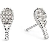 Tennis Racket Earrings Silver | Tennis Jewelry Gift for Women, Players, Moms & Fans