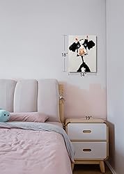 Modern Animal Pop Art - Framed - Mean Cow Canvas