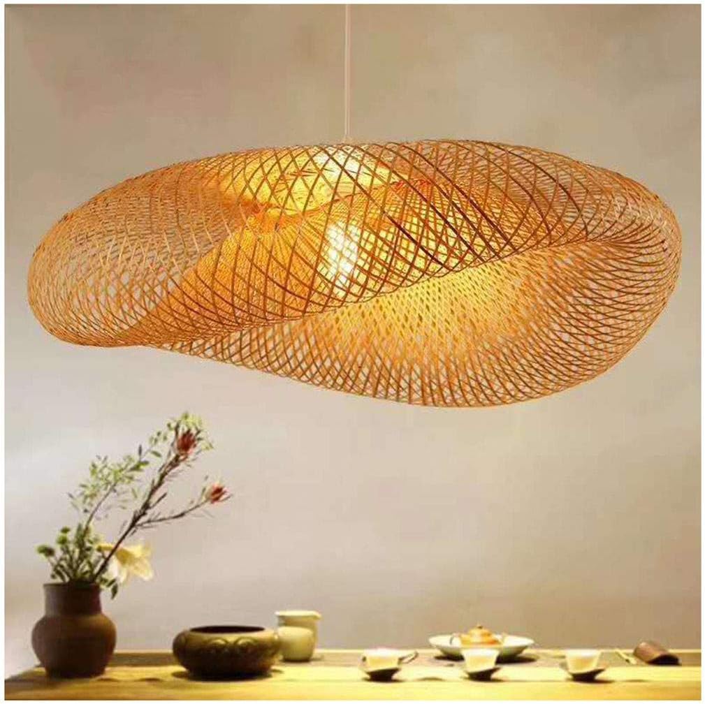 NOCHX Retro Stil Bambus Gewebt Pendelleuchte Teezimmer Rattan