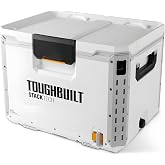 ToughBuilt Compact Cooler, Stackable Hard Shell Ice Chest for StackTech Boxes, Totes, or Lunchbox, 18 Can Capacity, White