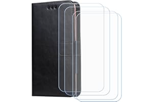 GUYAHANYER Wallet Case for Ahlo 1 5G (6.58") with Card Holder,4 Pack Screen Protector Tempered Glass, Leather Magnetic Folio 