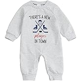 Sasaerucure Newborn Infant Baby Boy Game Day Outfit Hockey Onesie Jumpsuit One Piece Long Sleeve Romper Clothes