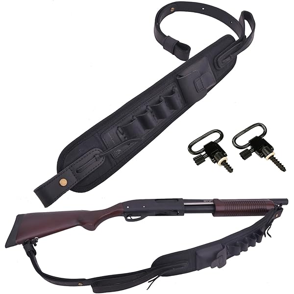 Adjustable Rifle Sling TOURBON Leather Rifle Sling With Shell