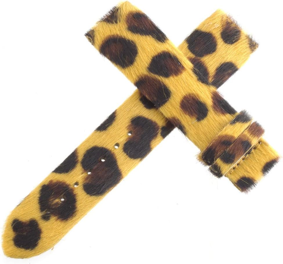 Authentic Van Der Bauwede Yellow Leopard Pattern Watch Band 18mm x 17mm